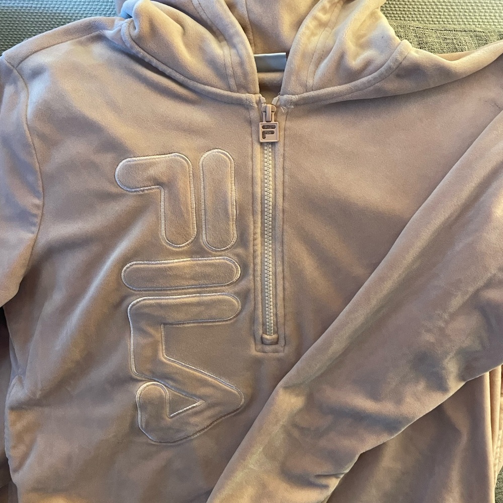 Fila Beige Half-Zip Hoodie